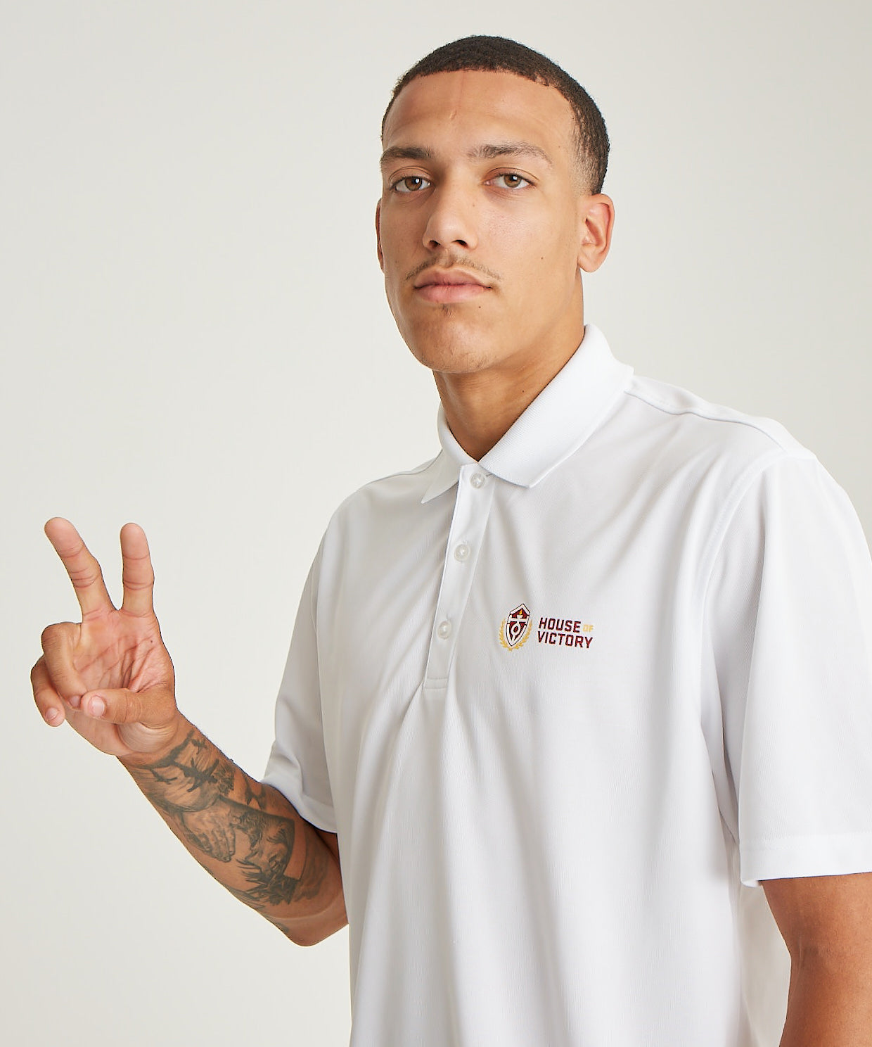 Logo Athletic Polo White