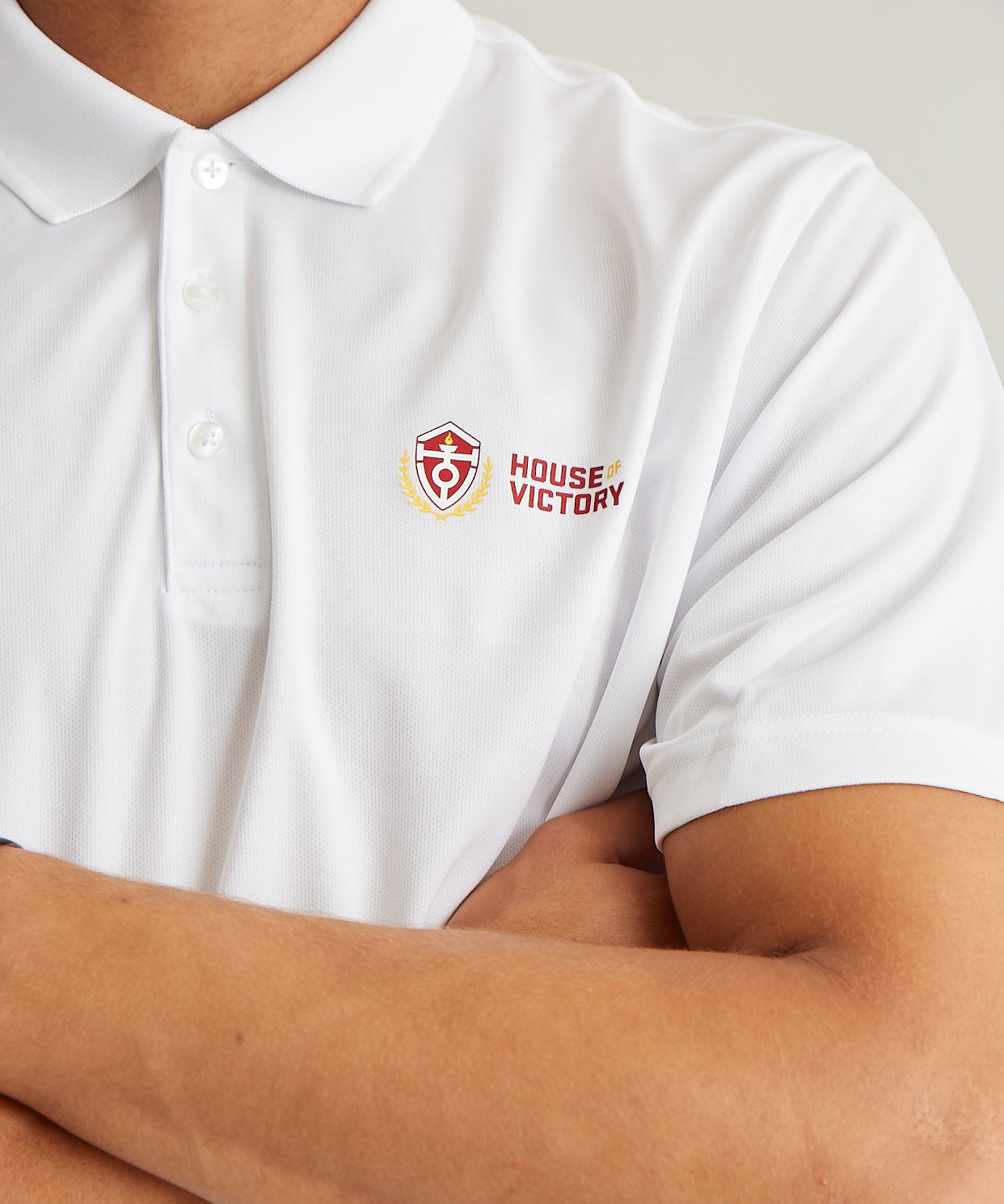 Logo Athletic Polo White