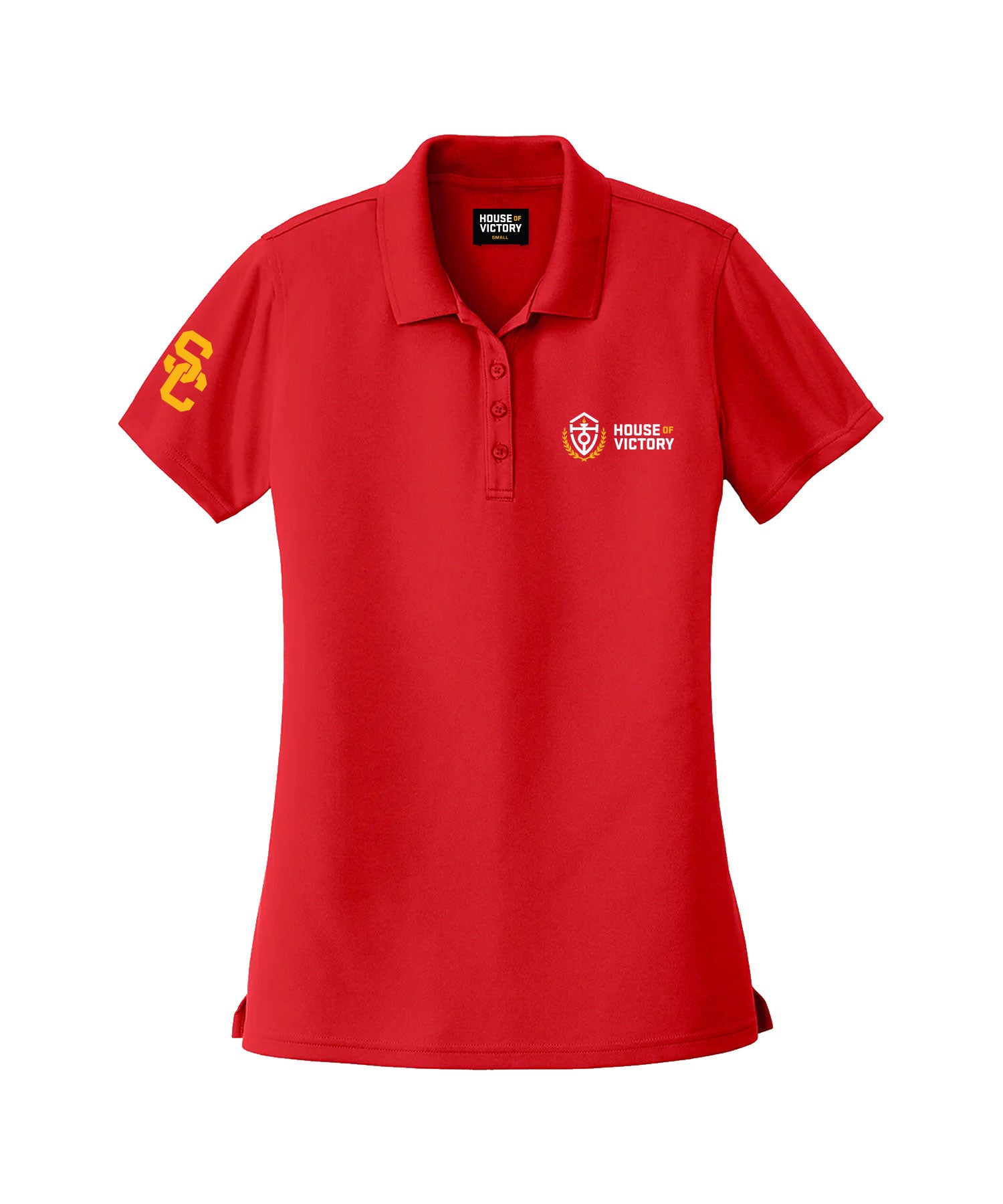 Logo Athletic Ladies Fit Polo Cardinal